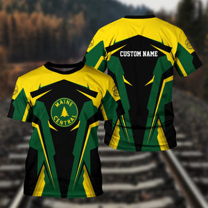 Railspirit Personalized Maine Central Railroad T Shirt Strong Line Style Train Unisex Shirt All Over Print