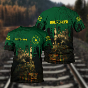 Railspirit Personalized Maine Central Railroad T-Shirt Vintage Train Art Style Shirt For Locomotive Fans