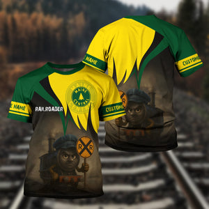 Railspirit Personalized Maine Central Railroad T-Shirt Angry Train Shirt Gift Idea For Train Lover