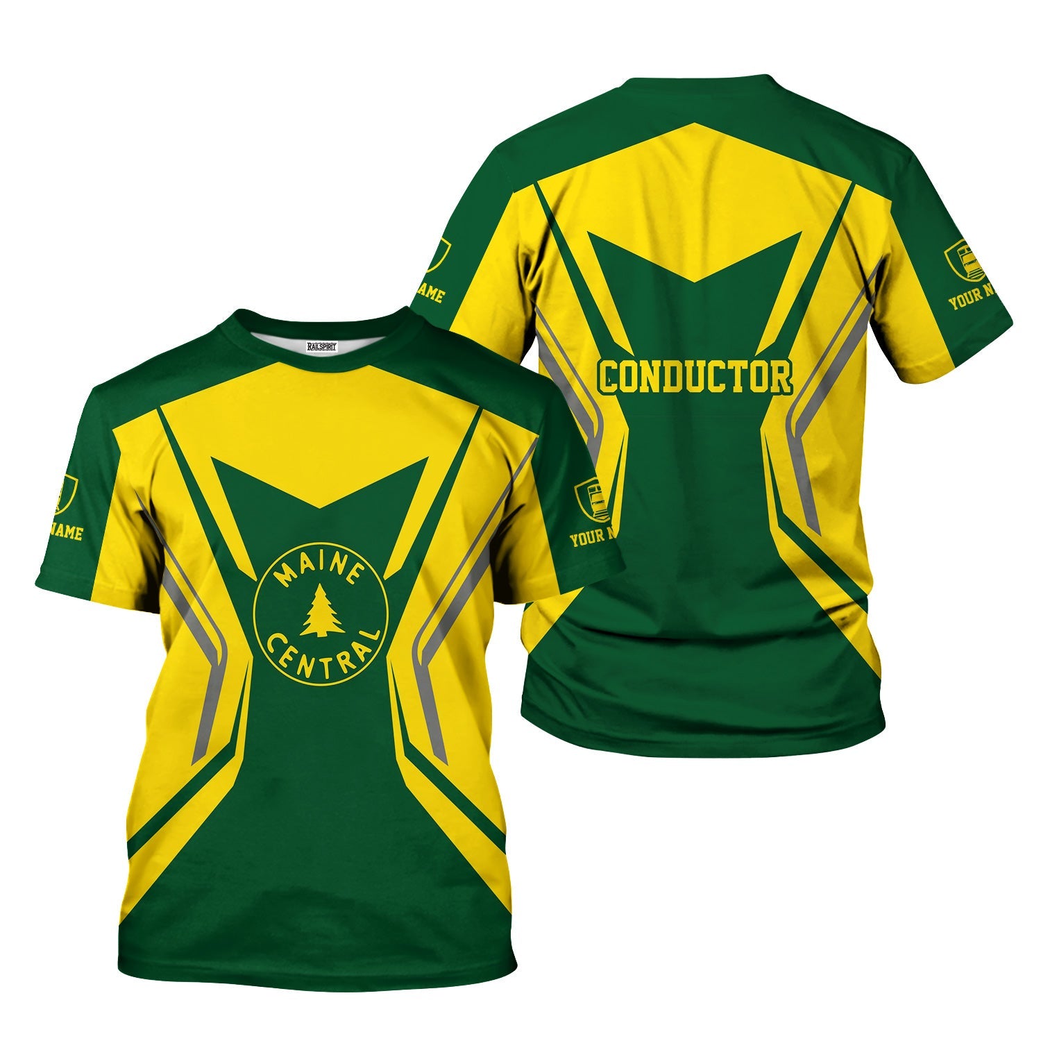 Railspirit Personalized Maine Central Railroad T-Shirt Unique Style with Custom Job Train Shirt