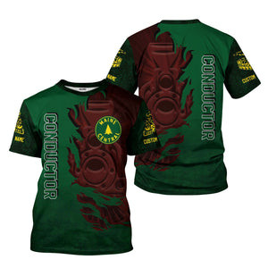 Railspirit Personalized Maine Central Railroad T-Shirt Blazing Style with Custom Position Train Shirt