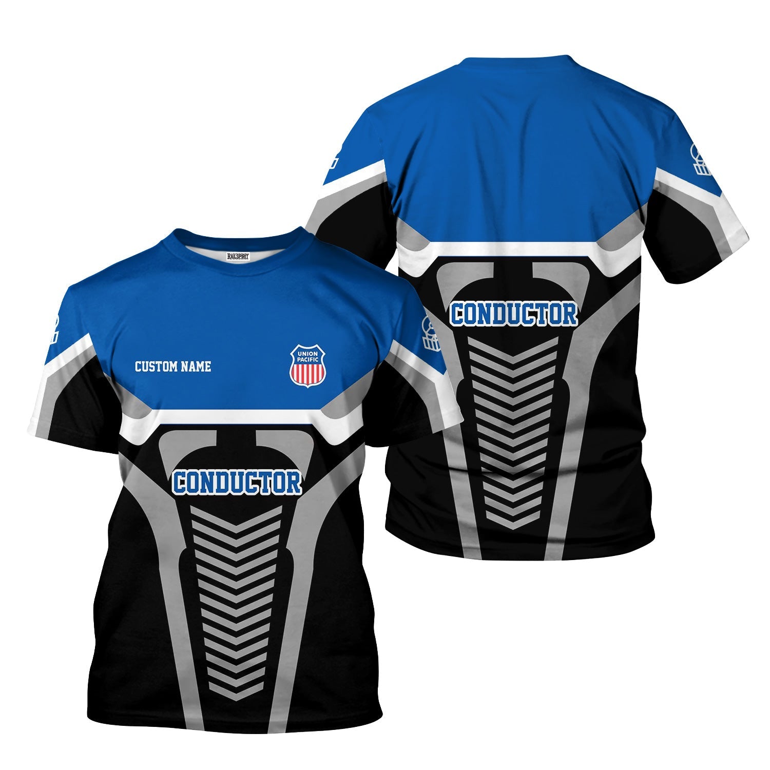 Railspirit Personalized Union Pacific Railroad T-Shirt Track-Inspired with Custom Job Position Big Boy Train Shirt