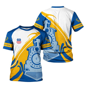 Railspirit Personalized Union Pacific Railroad T-Shirt Flame-Inspired Style Big Boy Shirt Gift Idea For Train Lovers