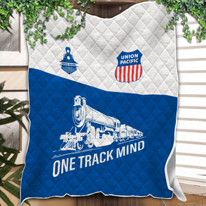 Railspirit Personalized Union Pacific Railroad Premium Quilt One Track Mind Big Boy Train Premium Quilt Gift Idea For Train Lover