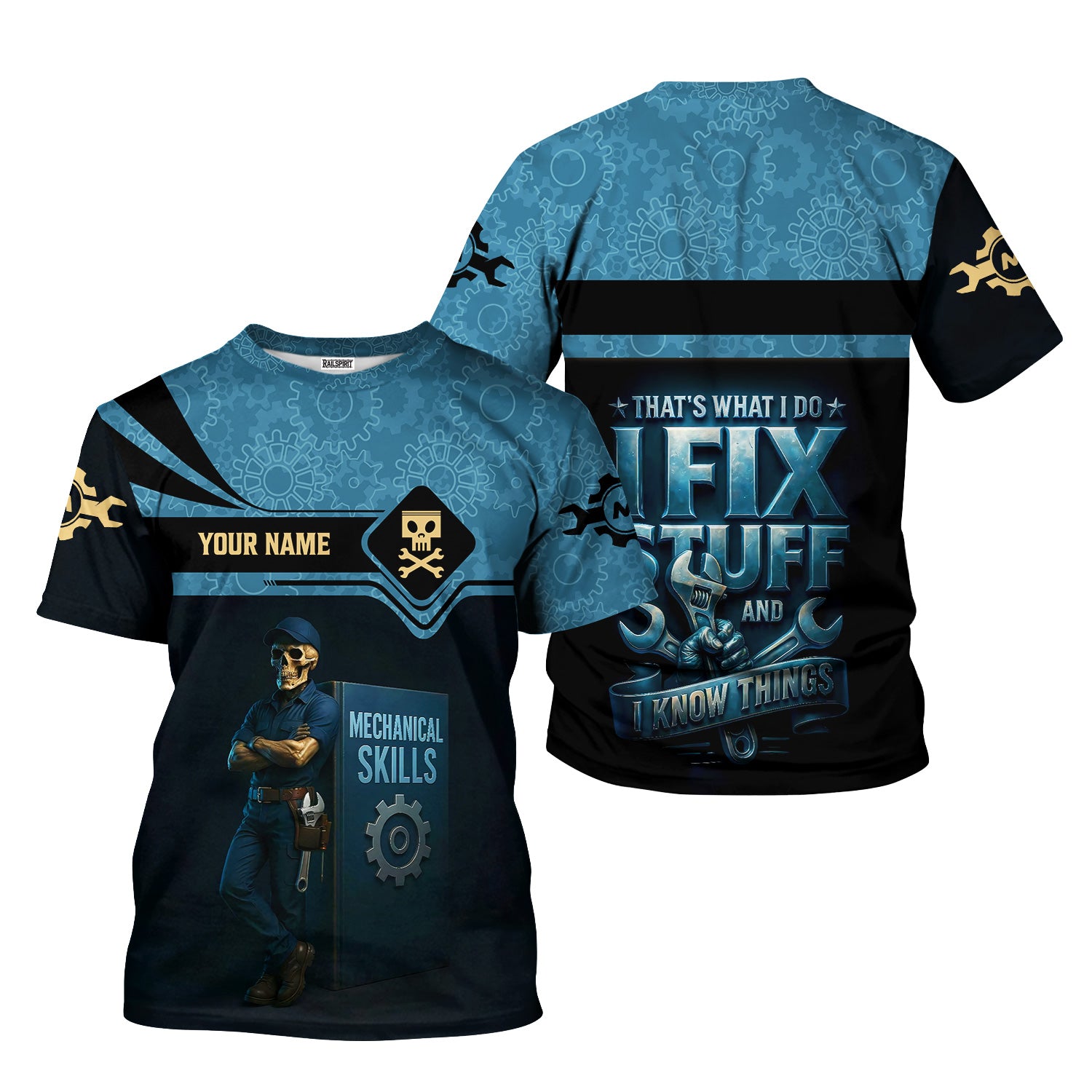 Personalized T-Shirt That's What I Do I Fix Stuff And I Know Things Shirt for Mechanics