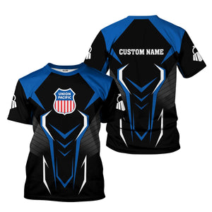 Railspirit Personalized Union Pacific Railroad T-Shirt Dynamic Design Style Big Boy Perfect Shirt for Train Enthusiasts