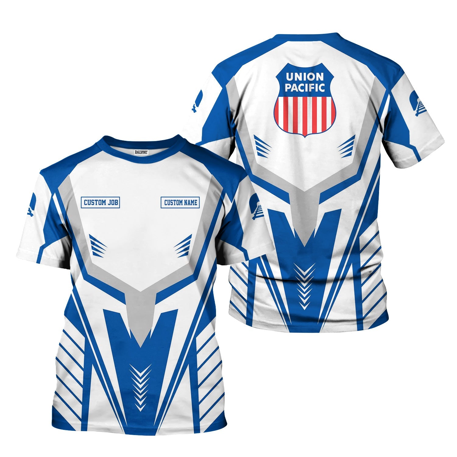 Railspirit Personalized Union Pacific Railroad T-Shirt Workwear-Inspired with Custom Position Big Boy Train Shirt