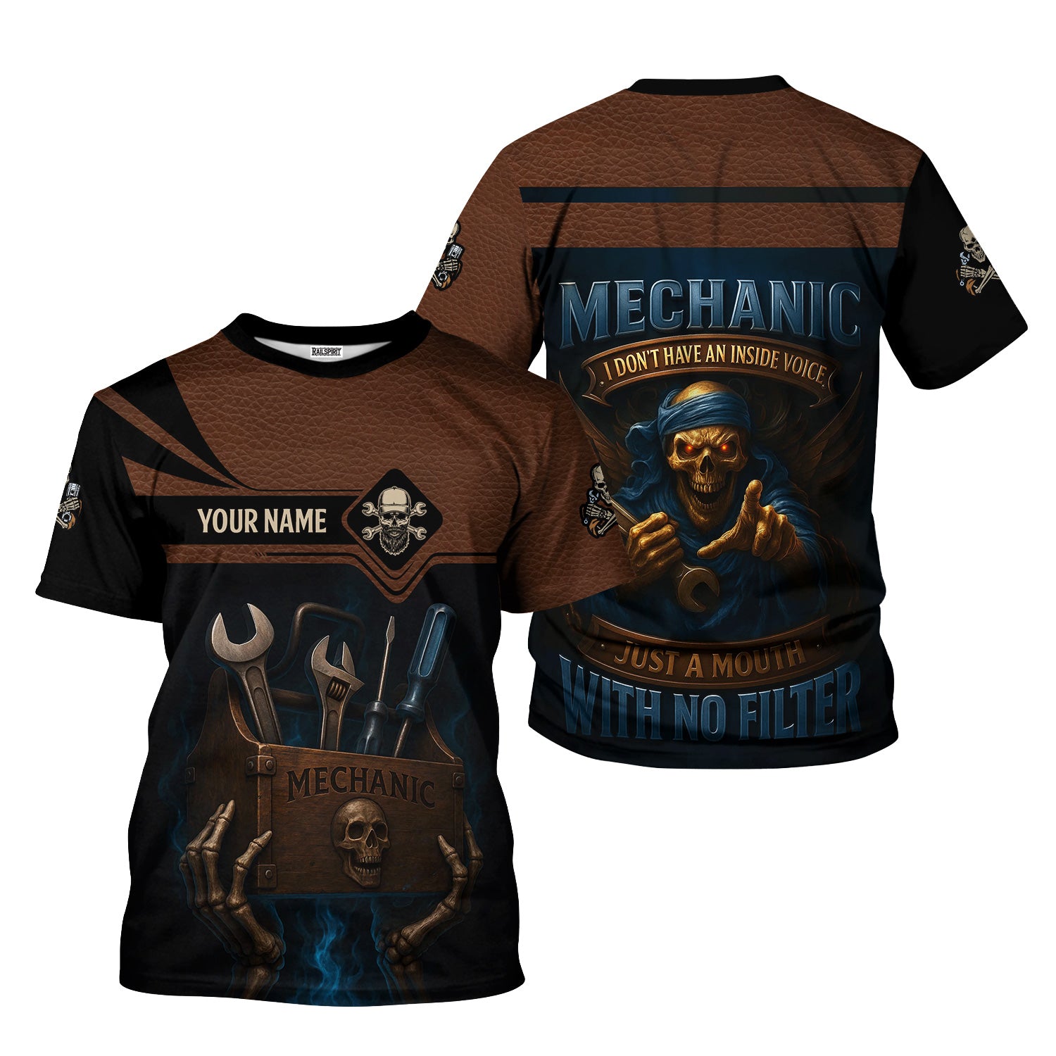 Personalized Mechanic Shirt, I Don't Have An Inside Voice Just A Mouth With No Filter, Gift For Men