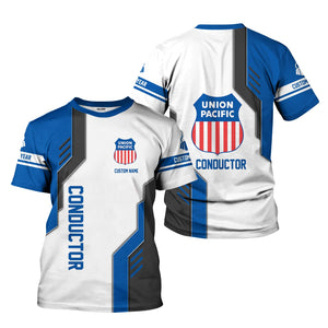 Railspirit Personalized Union Pacific Railroad T-Shirt Unique Railway Style with Custom Job Big Boy Train Shirt