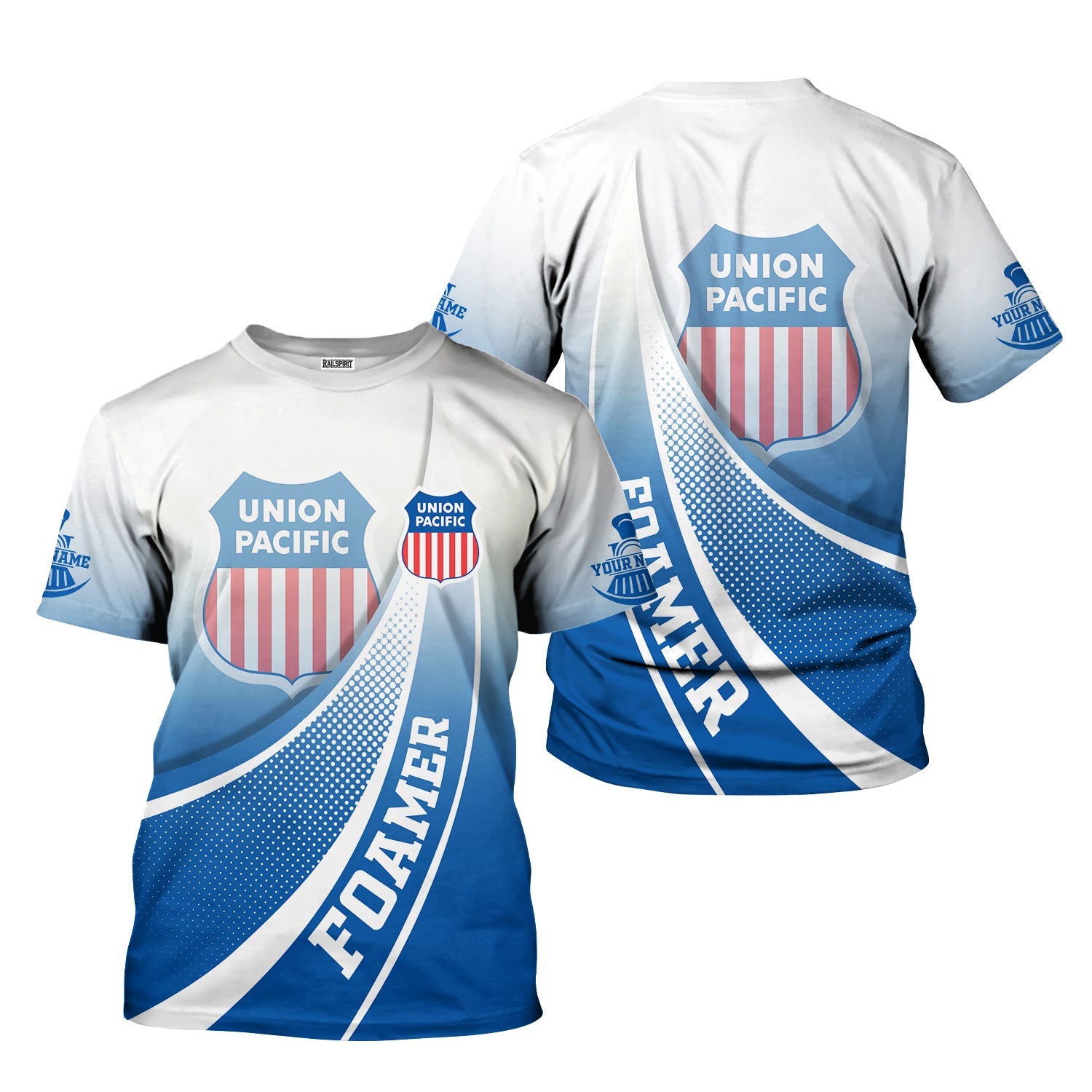 Railspirit Personalized Union Pacific Railroad T-Shirt Railway-Themed Style Big Boy Shirt Gift Idea For Trainspotter