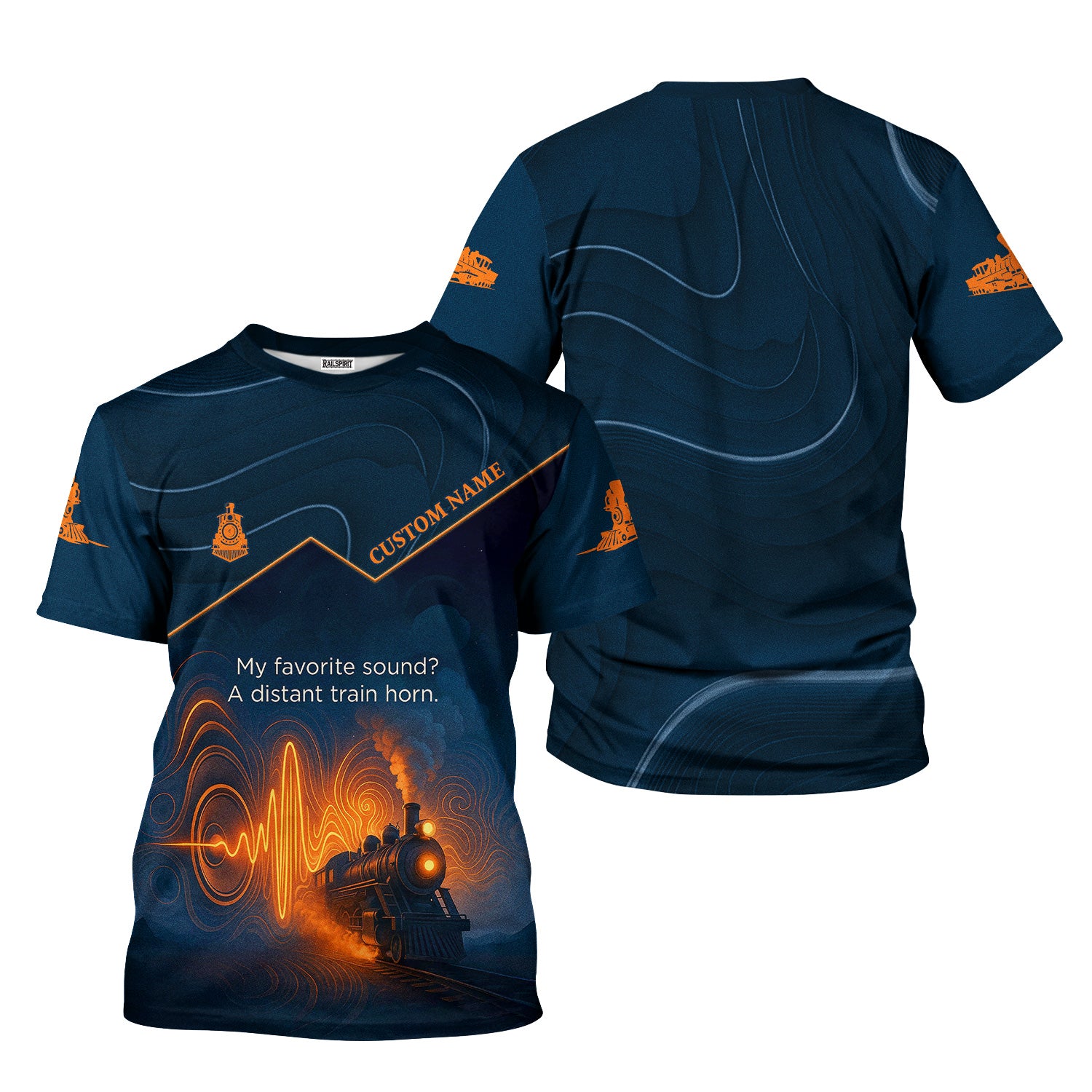 Custom Name Steam Train T-shirt, My Favorite Sound A Distant Train Horn, Train Lover Gift
