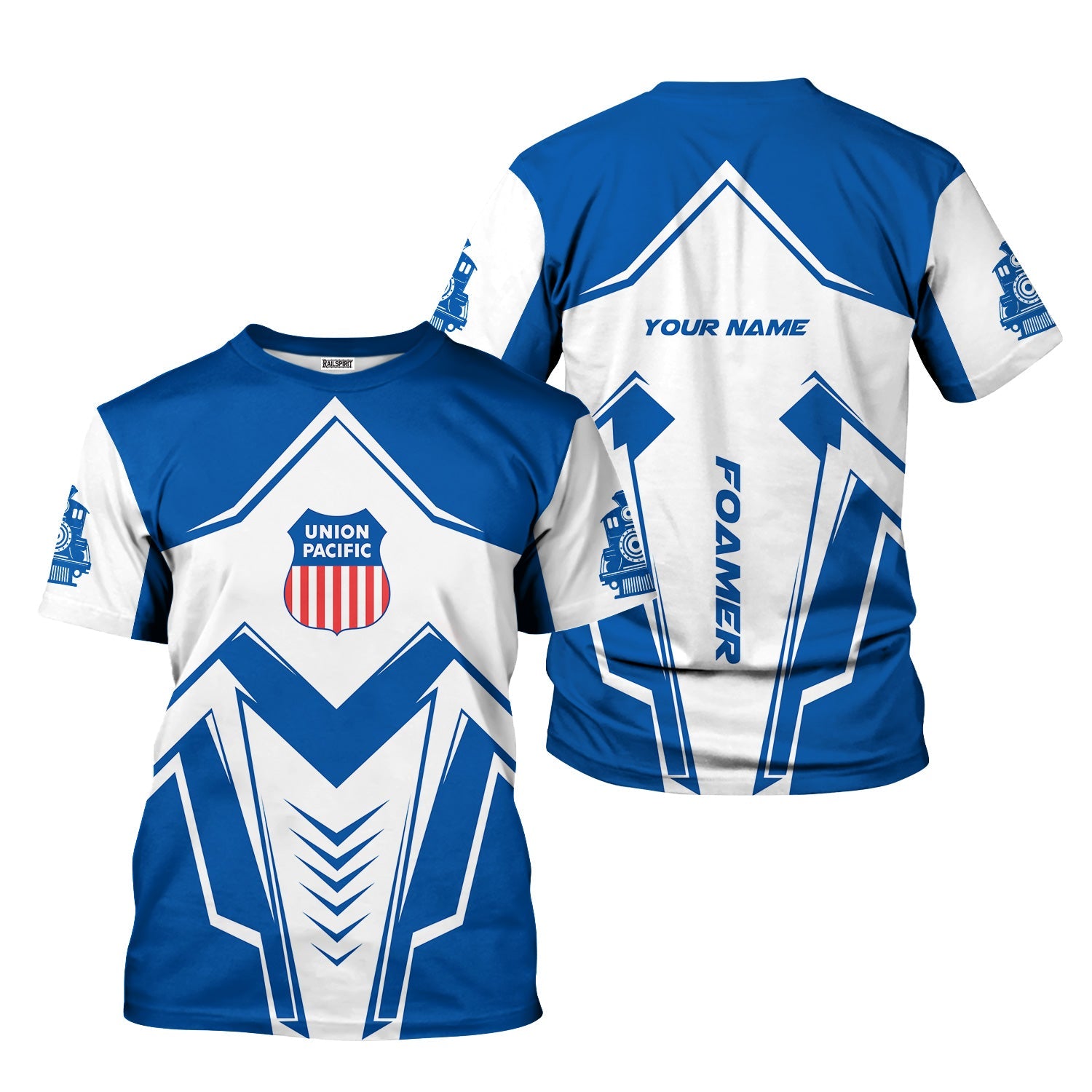 Railspirit Personalized Union Pacific Railroad T-Shirt Railway Trainspotter Style Big Boy Shirt Gift Idea For Foamers