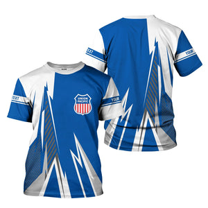 Railspirit Personalized Union Pacific Railroad T-Shirt Lightning-Inspired Railway Style Big Boy Shirt For Train Lovers