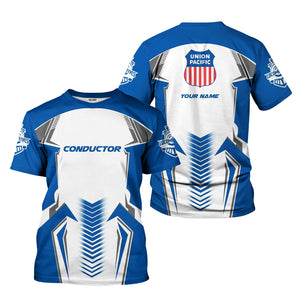 Railspirit Personalized Union Pacific Railroad T-Shirt Standout Style with Custom Position Big Boy Train Shirt