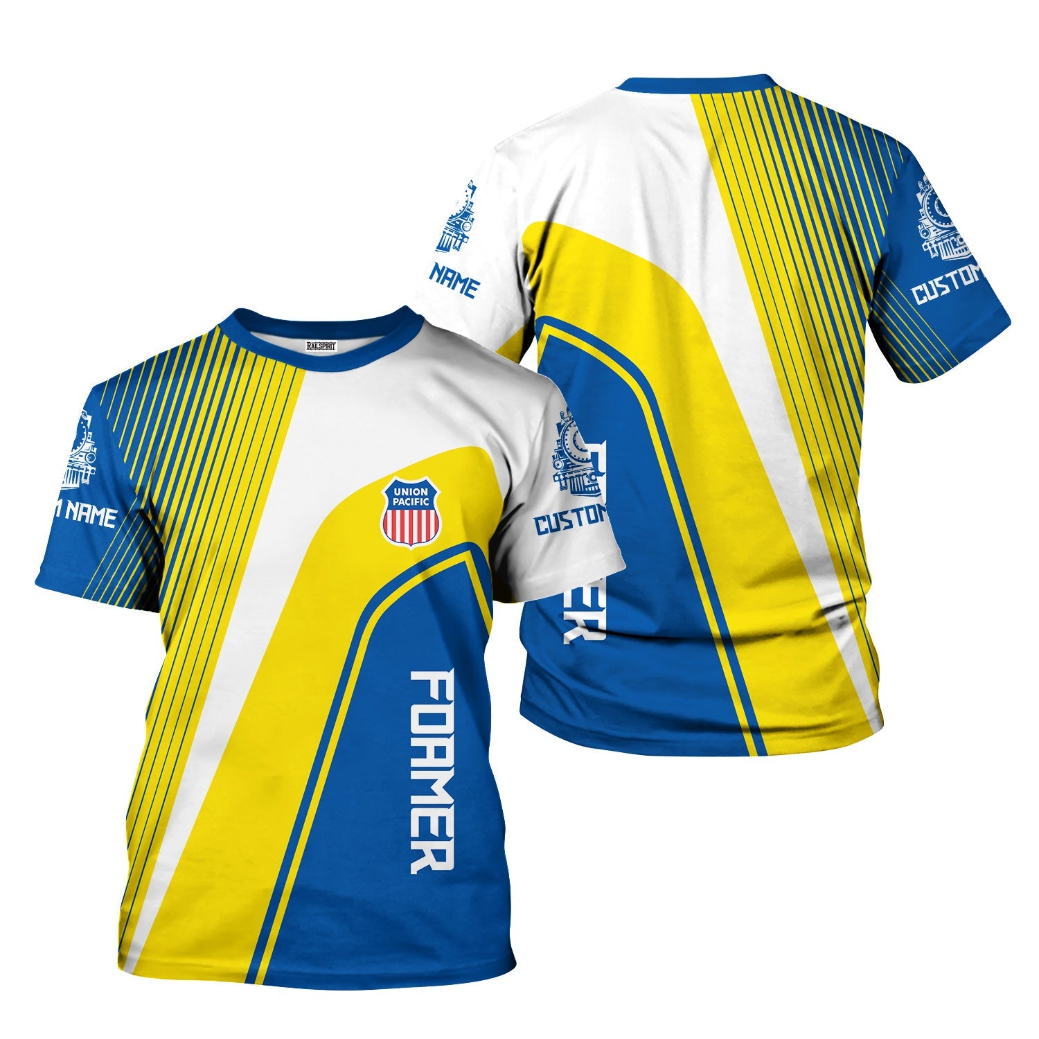 Railspirit Personalized Union Pacific Railroad T-Shirt Vibrant Striking Style Big Boy Shirt For Rail Enthusiasts