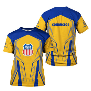 Railspirit Personalized Union Pacific Railroad T-Shirt Futuristic Design with Custom Job Big Boy Train Shirt