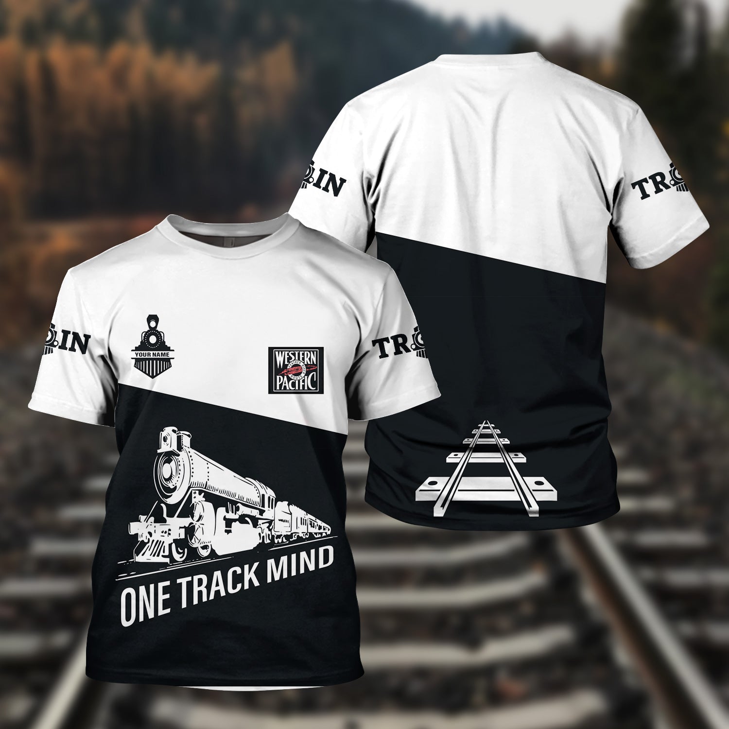 Railspirit Personalized Western Pacific Railroad T Shirt One Track Mind Unisex Train Shirt Gift Idea For Train Lover