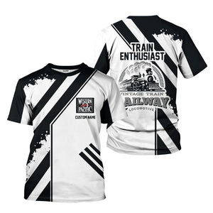 Railspirit Personalized Western Pacific Railroad T-Shirt Locomotive Design Train Shirt for Train Enthusiast