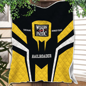 Railspirit Personalized Western Pacific Railroad Premium Quilts Custom Year Railroader Gift Idea For Train Lover