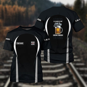 Railspirit Personalized Western Pacific Railroad T Shirt Stress Is Caused By Not Having Enough Trains Shirt All Over Print