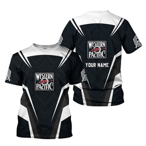 Railspirit Personalized Western Pacific Railroad T-Shirt Railway Inspired Apparel Train Shirt for Train Lovers