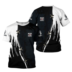 Railspirit Personalized Western Pacific Railroad T-Shirt Retro Stitches Design with Custom Position Train Shirt