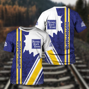 Railspirit Personalized New York, Chicago and St. Louis Railroad T-Shirt Nickel Plate Road All Over Printed Unisex Shirt