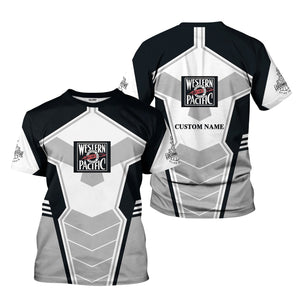 Railspirit Personalized Western Pacific Railroad T-Shirt Engine-Inspired Style Train Shirt for Railroad Fanatic