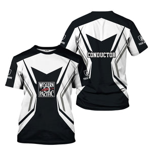 Railspirit Personalized Western Pacific Railroad T-Shirt Unique Style with Custom Job Train Shirt