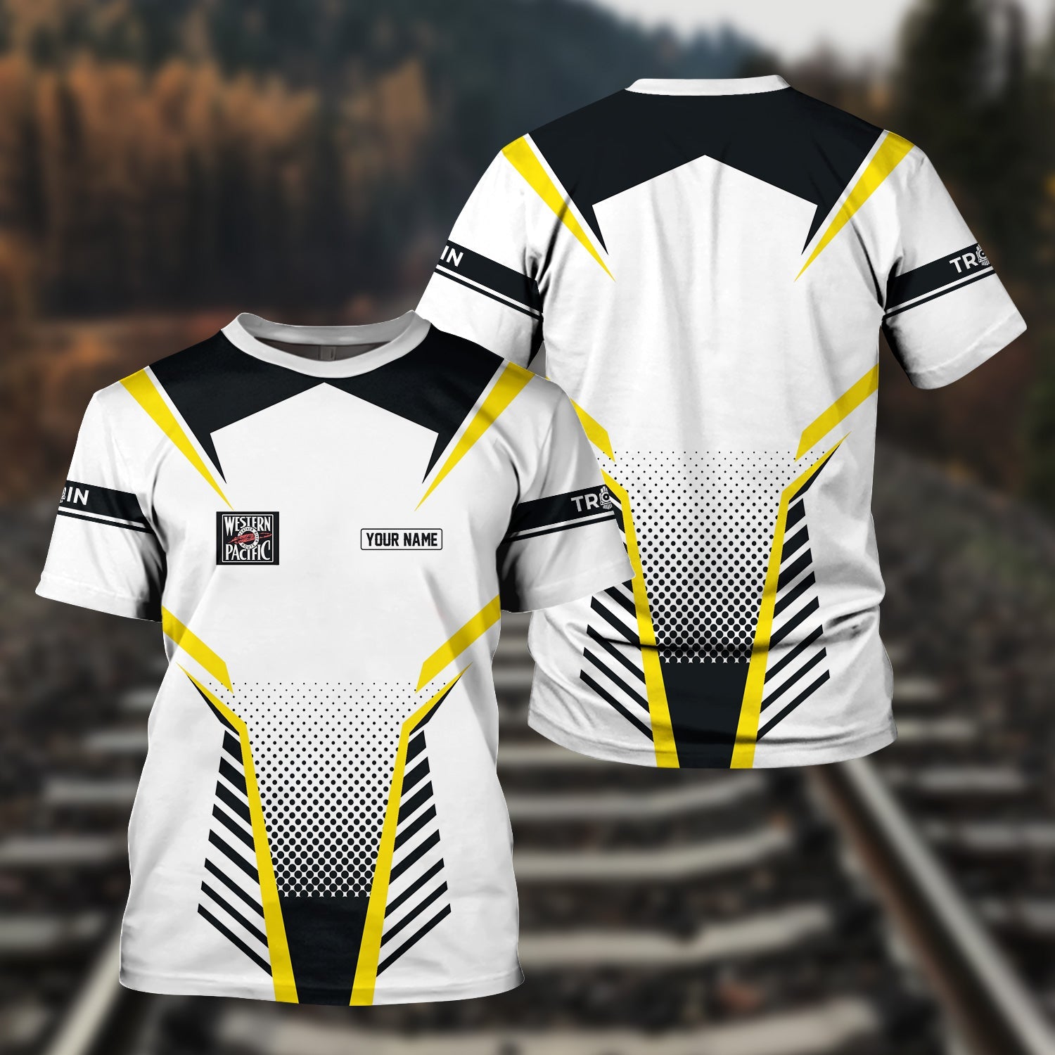 Railspirit Personalized Western Pacific Railroad T Shirt Unisex Train Shirt All Over Print