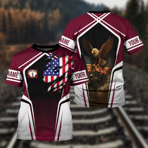 Railspirit Personalized Boston and Maine Railroad T Shirt American Eagle Vintage Train Shirt