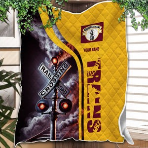 Railspirit Personalized Boston and Maine Railroad Premium Quilts Railroad Crossing Sign Quilts All Over Print