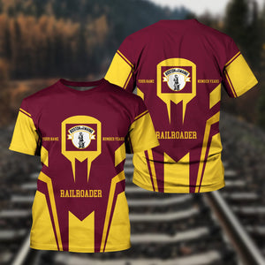 Railspirit Personalized Boston and Maine Railroad T-Shirt Custom Year Railroader Shirt Gift Idea For Train Lover