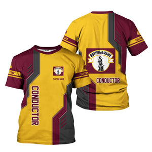 Railspirit Personalized Boston and Maine Railroad T-Shirt Unique Railway Style with Custom Job Train Shirt