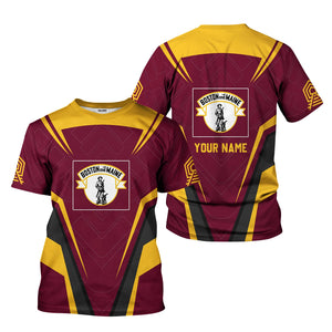 Railspirit Personalized Boston and Maine Railroad T-Shirt Railway Inspired Apparel Train Shirt for Train Lovers