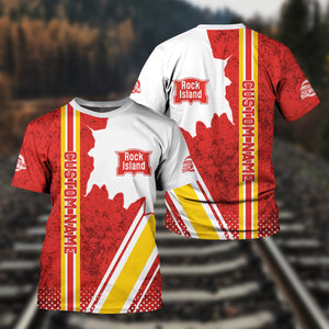 Railspirit Personalized Chicago, Rock Island and Pacific Railroad T-Shirt Rock Island Railroad All Over Printed Unisex Shirt