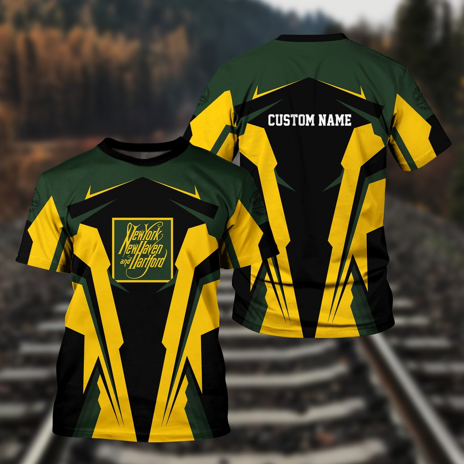 Railspirit Personalized New York, New Haven and Hartford Railroad T Shirt New Haven RailroadStrong Line Style Train Unisex Shirt All Over Print