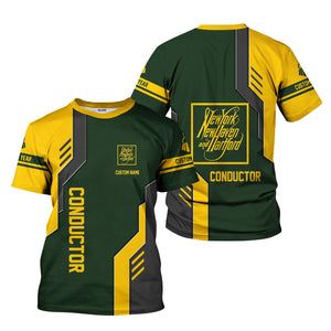 Railspirit Personalized New York, New Haven and Hartford Railroad T-Shirt Unique Railway Style with Custom Job New Haven Railroad Train Shirt