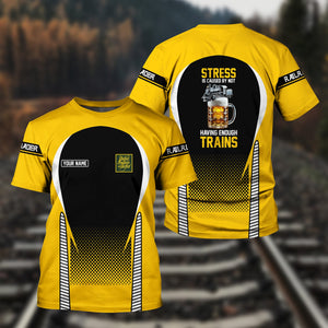 Personalized New York, New Haven and Hartford Railroad T Shirt Stress Is Caused By Not Having Enough Trains New Haven Railroad Shirt