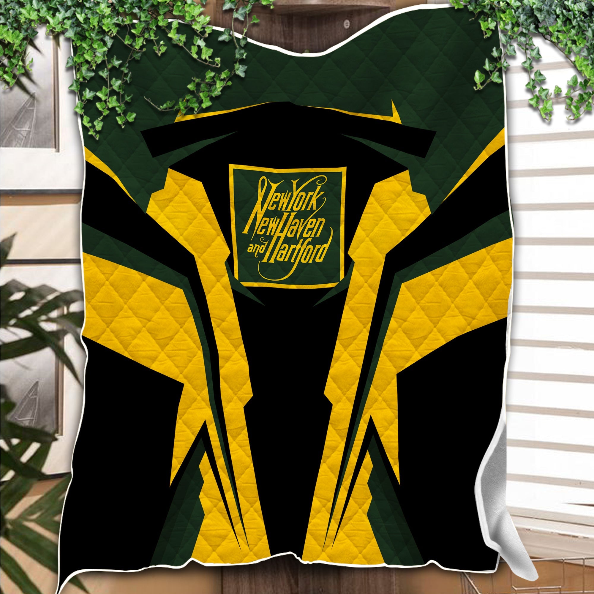 Railspirit Personalized New York, New Haven and Hartford Railroad Premium Quilts New Haven Railroad Strong Line Train Premium Quilts Gift Idea For Train Lover