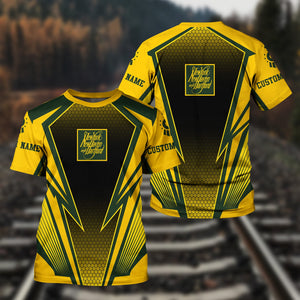 Railspirit Personalized New York, New Haven and Hartford Railroad T-Shirt Lightning Graphic Style New Haven Railroad Shirt Gift Idea For Train Lover