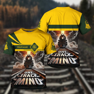 Railspirit Personalized New York, New Haven and Hartford Railroad T Shirt One Track Mind New Haven Railroad Train Printed Shirt