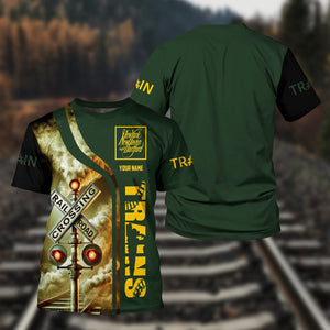 Railspirit Custom Name New York, New Haven and Hartford Railroad T Shirt Railroad Crossing Sign Train Shirt All Over Print