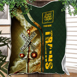 Railspirit Personalized New York, New Haven and Hartford Railroad Premium Quilts Railroad Crossing Sign New Haven Railroad Quilts All Over Print