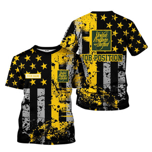 Railspirit Personalized New York, New Haven and Hartford Railroad T-Shirt Artistic Paint American Flag Style New Haven Railroad Train Shirt