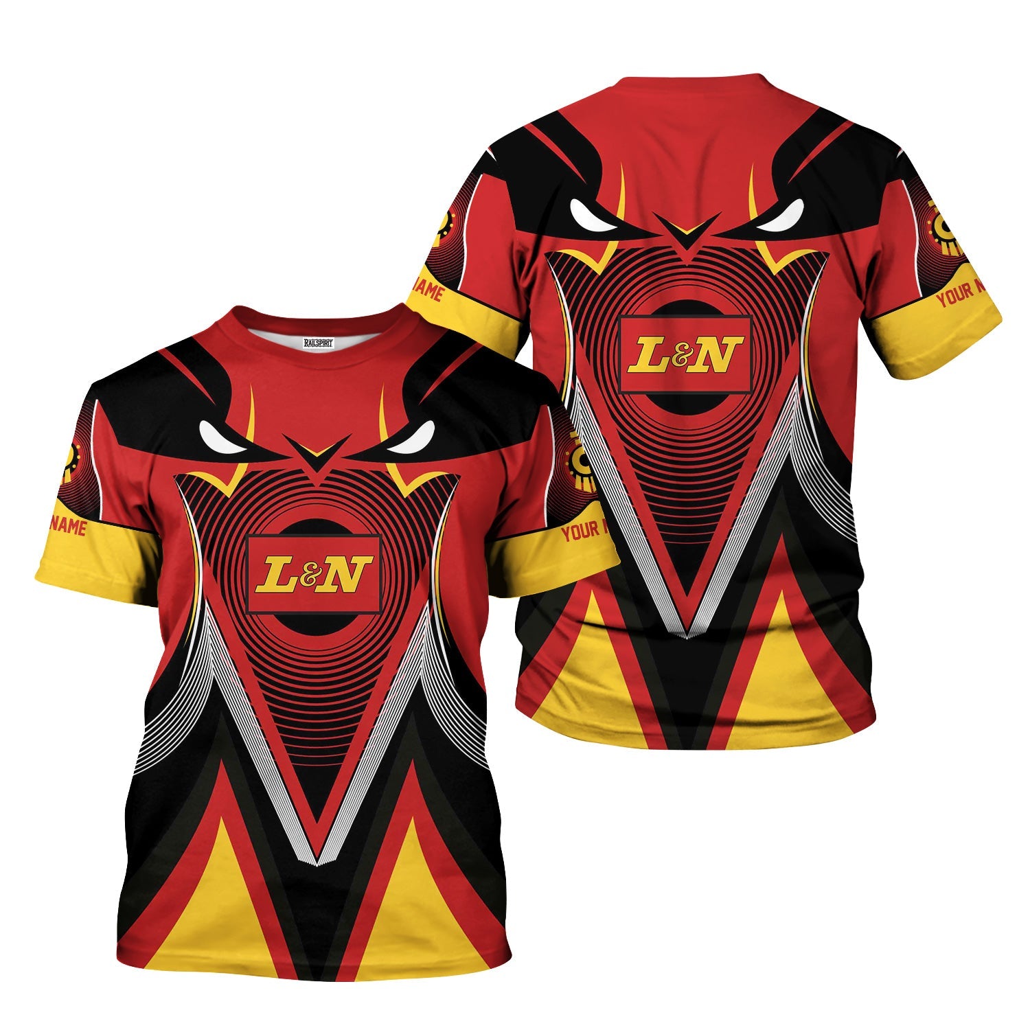 Railspirit Personalized Louisville and Nashville Railroad T-Shirt Vibrant Graphic Pattern L&N Shirt For Train Enthusiasts