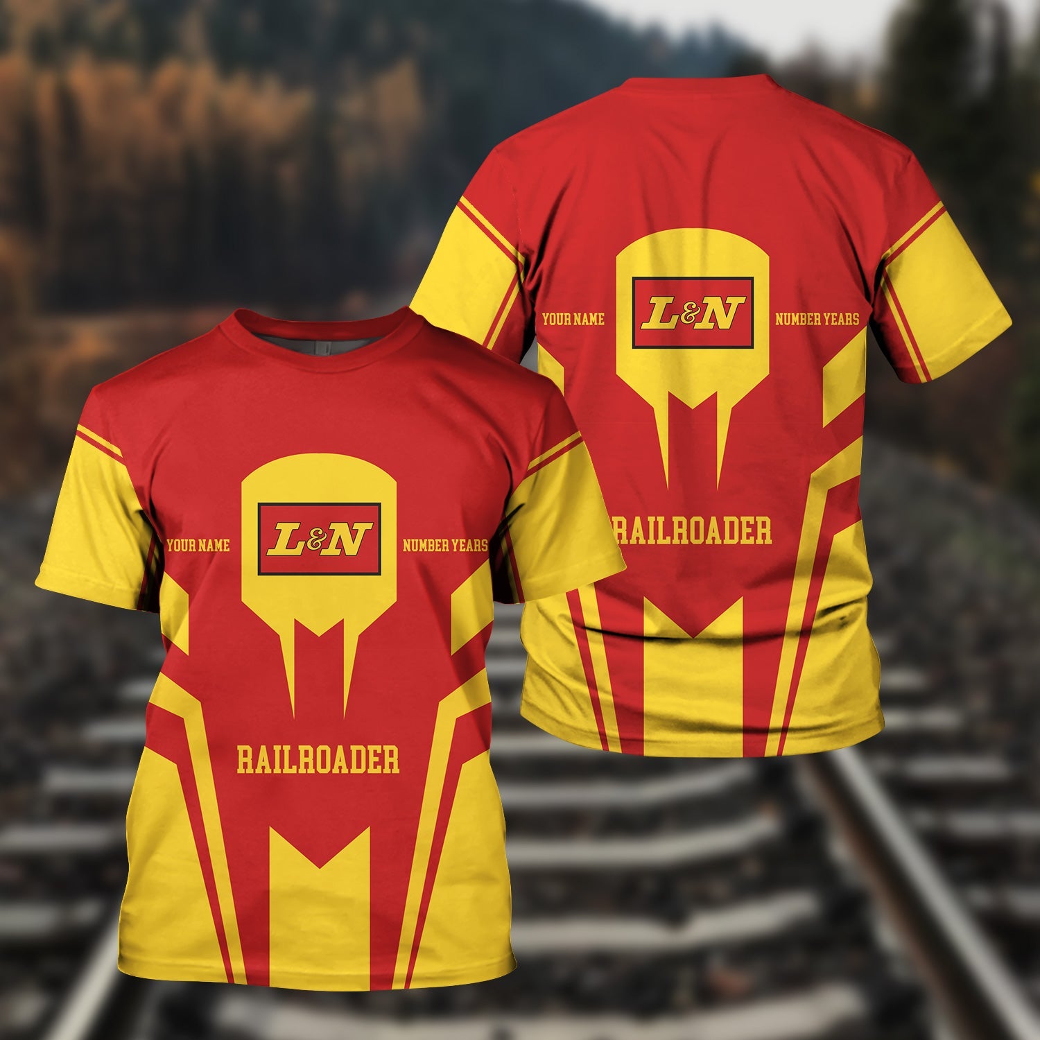 Railspirit Personalized Louisville and Nashville Railroad T-Shirt Custom Year Railroader L&N Shirt Gift Idea For Train Lover