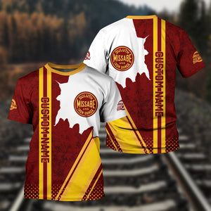 Railspirit Personalized Duluth, Missabe, & Iron Range Railroad T-Shirt All Over Printed Unisex Shirt