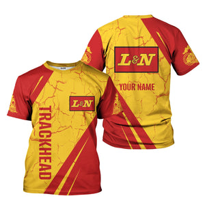 Railspirit Personalized Louisville and Nashville Railroad T-Shirt Crackle Texture Style L&N Shirt For Trackhead