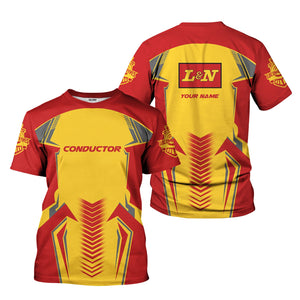 Railspirit Personalized Louisville and Nashville Railroad T-Shirt Standout Style with Custom Position L&N Train Shirt